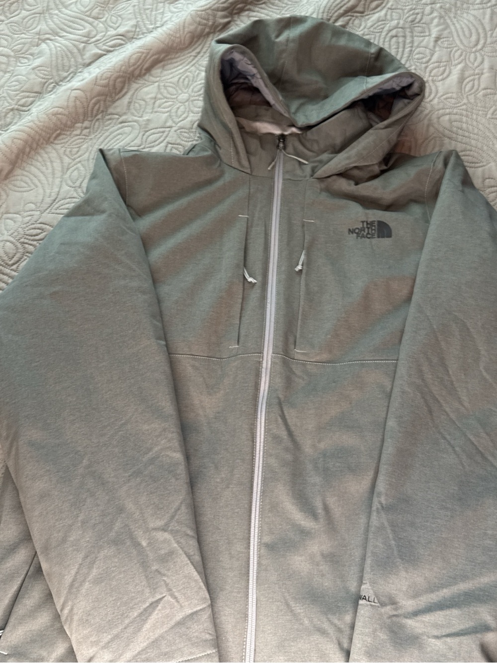 The North Face Men's Olive Gray Full-Zip Hooded Jacket